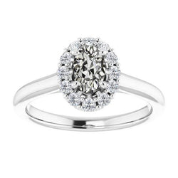 Runder & Ovaler Alter Bergmann Naturlich Diamant Halo Verlobungsring 5 Karat