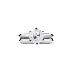 Runder Solitär Ehering Band Set Altschliff Natürliche Diamant Gold 1,50 Karat