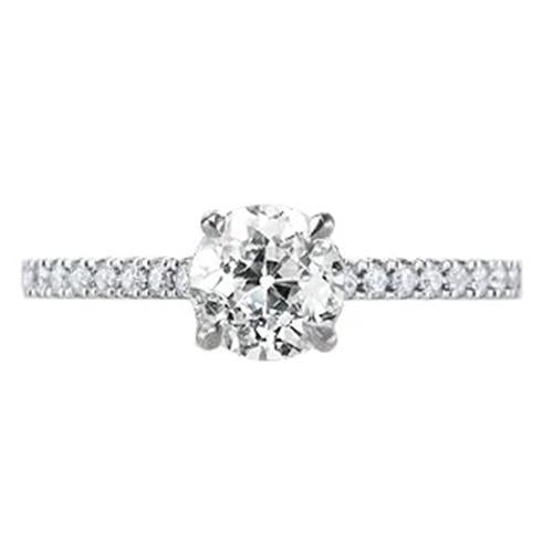 Runder Solitaire Alter Bergmann Echt Diamond Ring Mit Akzenten 2 Karat Schmuck