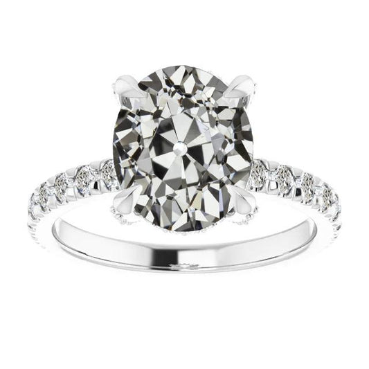 Runder Und Ovaler Echt Diamant-Ehering Im Alten Minenschliff Von 7,50 Karat Schmuck