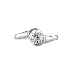 Runder Verlobungsring Twisted Style Alteuropäischer Echt Diamant 1 Karat