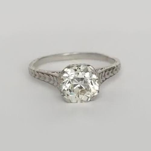 Runder alter Bergmann Echt Diamant Solitär Ring Vintage-Stil 1.50 Karat - harrychadent.ch