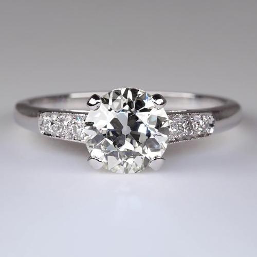 Runder alter Bergmann Echt Diamantring mit Akzenten 2,50 Karat - harrychadent.ch
