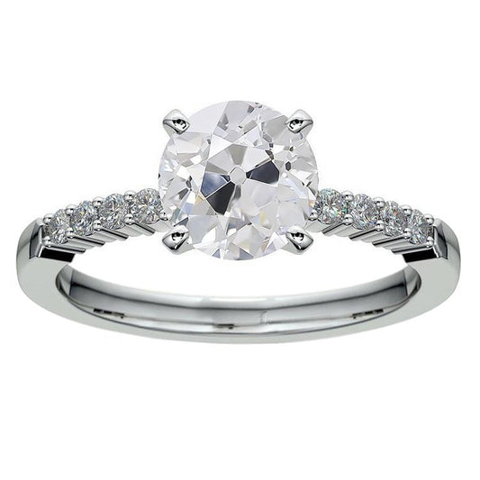 Runder alter Bergmann Echt Diamantschmuck 3,50 Karat 14K Gold Jubiläumsring - harrychadent.ch