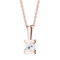 Runder alter Bergmann Solitaire Natürlich Diamant Anhänger Bar Set 1 Karat Roségold