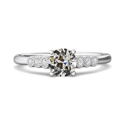 Runder alter Minenschliff Naturlich Diamantring Krappen Lünette Set Schmuck 2,50 Karat