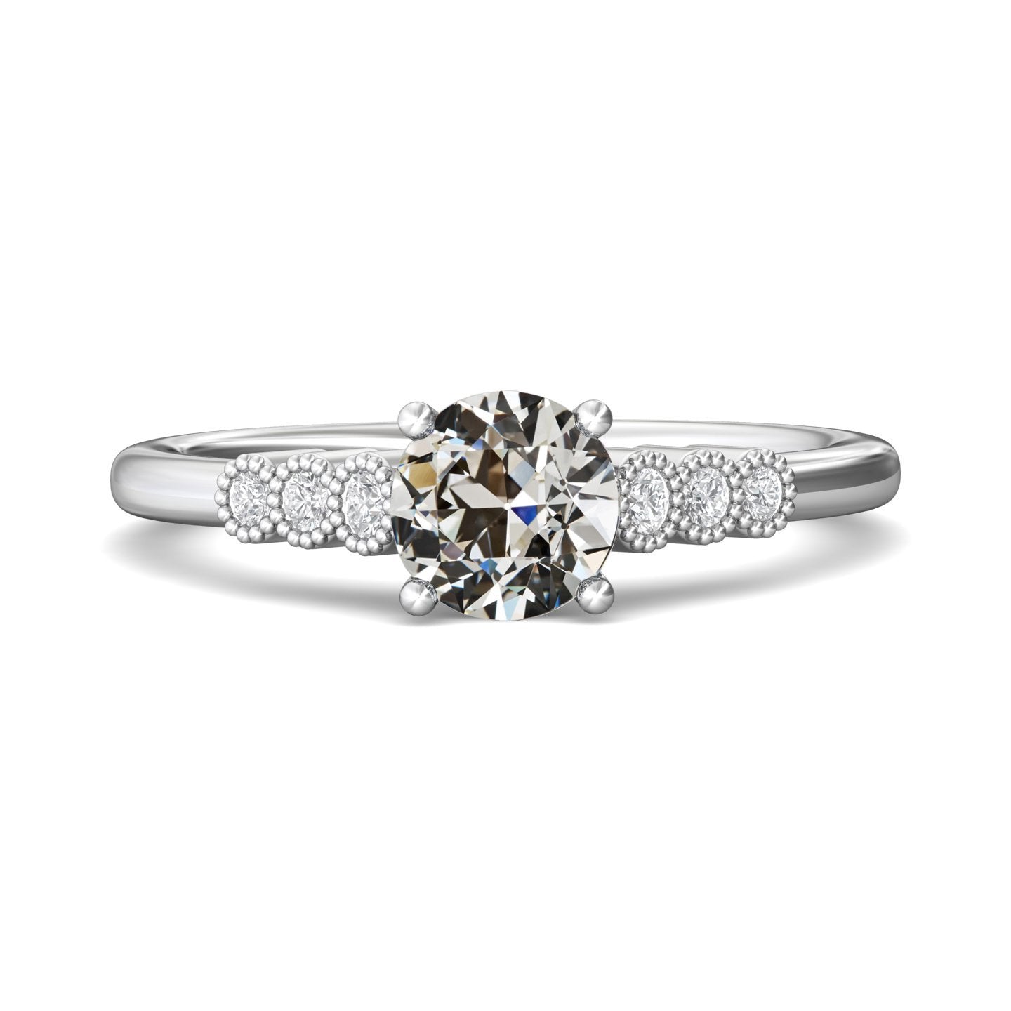 Runder alter Minenschliff Naturlich Diamantring Krappen Lünette Set Schmuck 2,50 Karat - harrychadent.ch