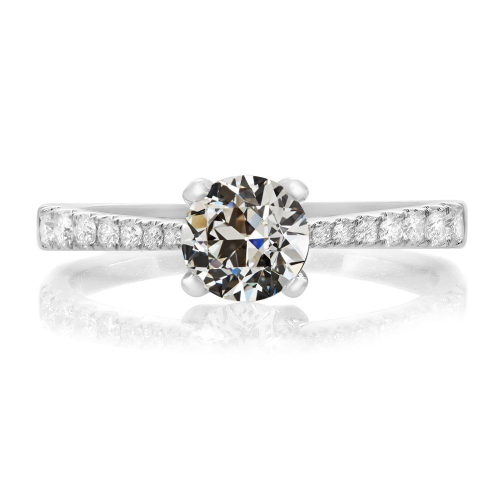 Solitär-Ehering Mit Akzenten Runder Altschliff Echt Diamant 3.50 Karat - harrychadent.ch
