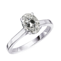 Solitär-Jubiläumsring Oval Alter Bergmann Naturliche Diamant Krappen Set 4 Karat