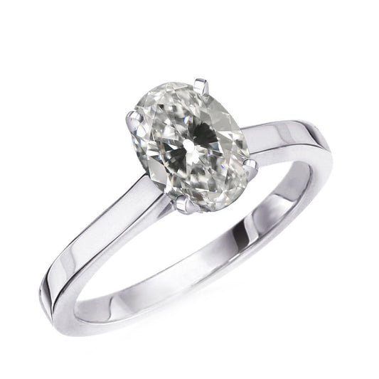 Solitär-Jubiläumsring Oval Alter Bergmann Naturliche Diamant Krappen Set 4 Karat