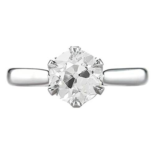 Solitär-Jubiläumsring alter Bergmann Runder Natürlich Diamant 1,25 Karat 6 Zinken - harrychadent.ch