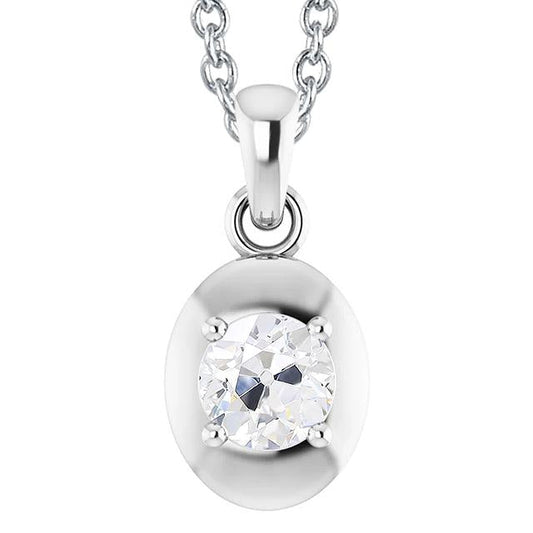 Solitär-Naturliche Diamant-Anhänger Old Mine Cut Weißgold 14K 1,50 Karat
