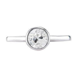 Solitär-Ring-Lünetten-Set Runder Alter Bergmann-Echt Diamant 1 Karat Weißgold