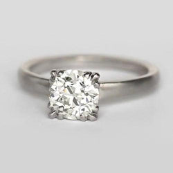 Solitär Runder Echt Diamantring Im Alten Minenschliff Dreifacher Krappen 1,75 Karat