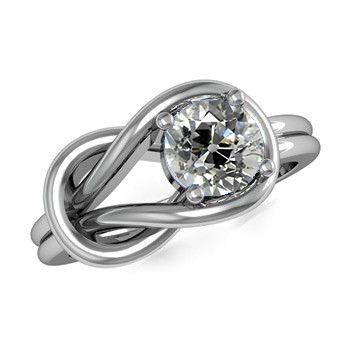 Solitär Runder alter Bergmann Echt Diamantring Love Knot Style 1 Karat - harrychadent.ch