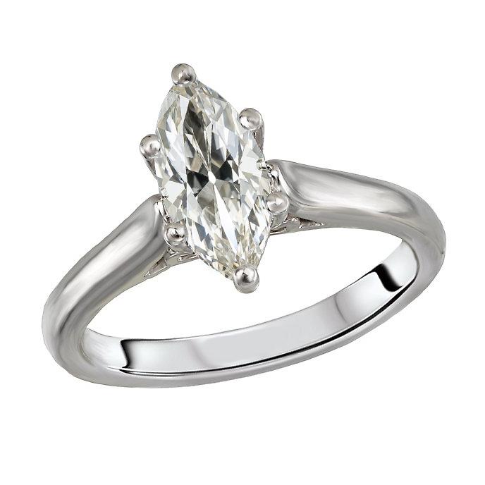 Solitärring Marquise Old Mine Cut Echt Diamantschmuck 2,50 Karat