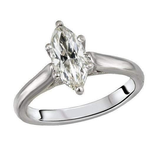 Solitärring Marquise Old Mine Cut Echt Diamantschmuck 2,50 Karat