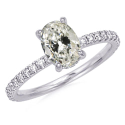 Solitärring Mit Akzenten Rund & Oval Alter Bergmann Echt Diamant 7,50 Karat