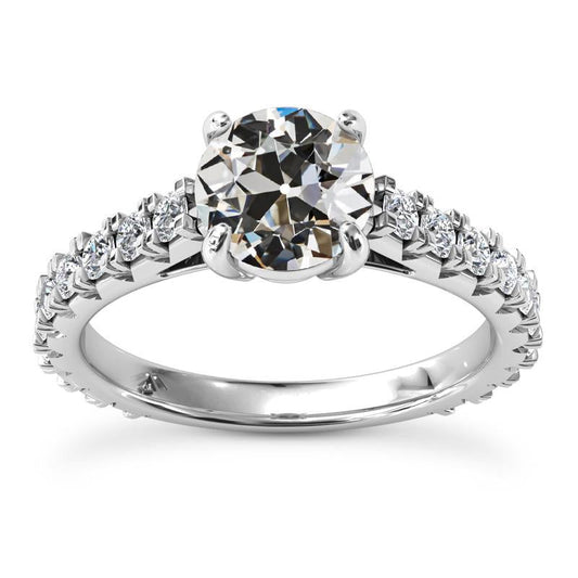 Solitärring Mit Akzenten Runder Alter Bergmanns Naturlich Diamant 6.50 Karat - harrychadent.ch