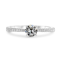 Solitärring Mit Akzenten Runder Echt Diamant Im Alten Minenschliff 4 Karat