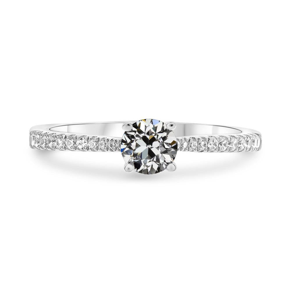 Solitärring Mit Akzenten Runder Echt Diamant Im Alten Minenschliff 4 Karat - harrychadent.ch
