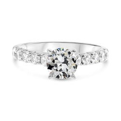 Solitärring Mit Akzenten Runder Echt Diamant Im Alten Minenschliff 6 Karat