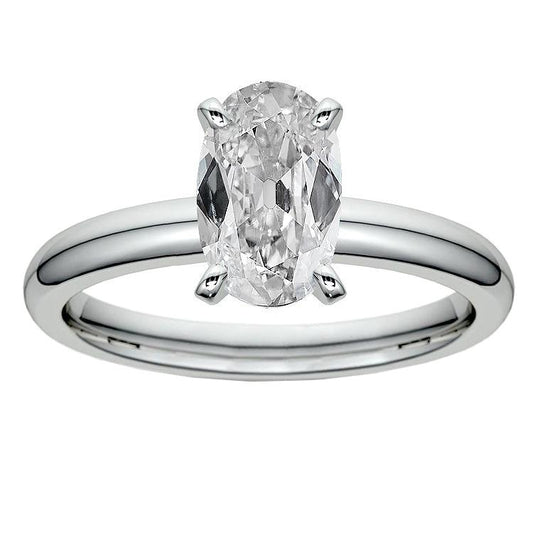 Solitärring Oval Alter Bergmann Natürliche Diamant 5,50 Karat Gold Damenschmuck