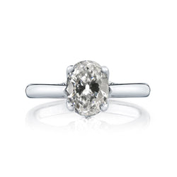 Solitärring Oval Old Mine Cut Echt Diamant Weißgold 3 Karat