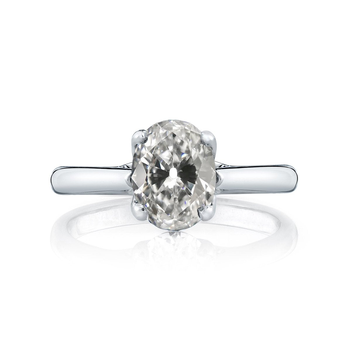 Solitärring Oval Old Mine Cut Echt Diamant Weißgold 3 Karat - harrychadent.ch