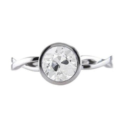 Solitärring Rund Alter Bergmann Echt Diamant Twisted Style 1,25 Karat
