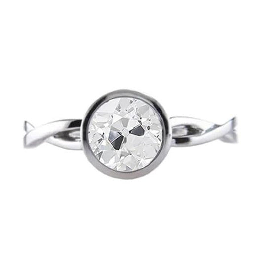 Solitärring Rund Alter Bergmann Echt Diamant Twisted Style 1,25 Karat