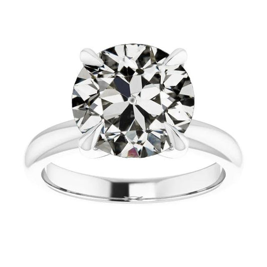 Solitärring Runder Alter Minenschliff Echt Diamant Damenschmuck 4,50 Karat - harrychadent.ch