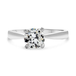 Solitärring Runder Alter Minenschliff Echt Diamant konischer Schaft 2 Karat
