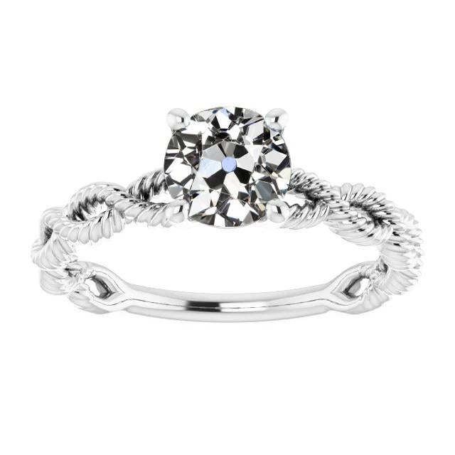 Solitärring Runder Altschliff Echt Diamant Twisted Shank 2 Karat - harrychadent.ch