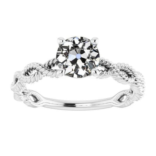 Solitärring Runder Altschliff Echt Diamant Twisted Shank 2 Karat - harrychadent.ch
