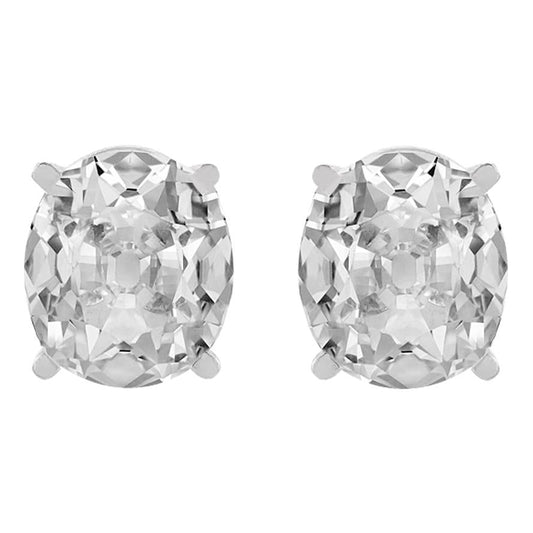 Solitaire Gold Echt Diamant Ohrstecker Oval Old Cut Ohrringe 10 Karat Krappenset - harrychadent.ch