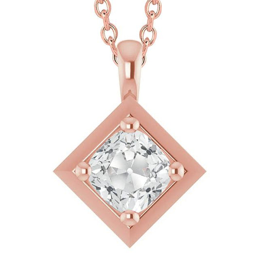 Solitaire Naturliche Diamant Anhänger Kissen Old Mine Cut 5 Karat Krappenset