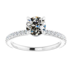 Solitaire Runder Alter Bergmann Echt Diamantring Mit Akzenten 4,50 Karat