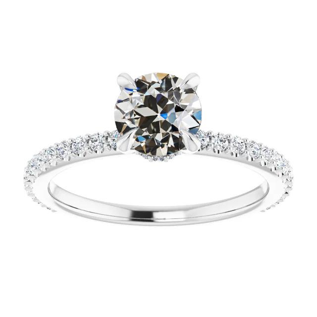 Solitaire Runder Alter Bergmann Echt Diamantring Mit Akzenten 4,50 Karat