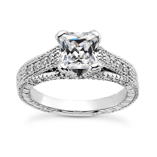 Square Cut Alter Bergmann Echt Diamant Fancy Ring Vintage-Stil 4 Karat