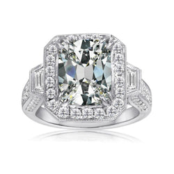 Trapezoid & Oval Alter Bergmann Echt Diamant Halo Ring 14K Gold 8 Karat