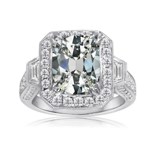 Trapezoid & Oval Alter Bergmann Echt Diamant Halo Ring 14K Gold 8 Karat