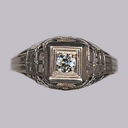 Verlobungs-Solitärring Mit Rundem Echt Diamanten Alt-Europäisch 0.50 Karat