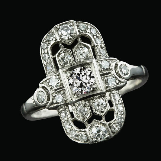 Verlobungsring Im Antiken Stil Mit Runden Echt Diamanten Im Altschliff 3 Karat