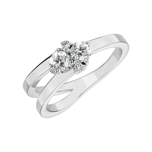 Verlobungsring Rund Alter Bergmann Echt Diamant 2,25 Karat Split Shank