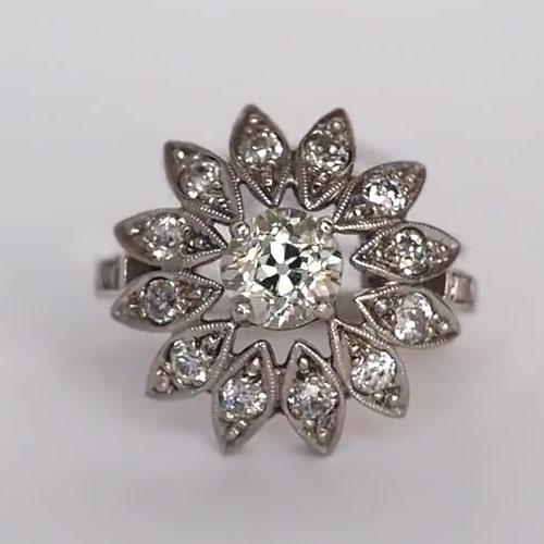 Verlobungsring Rund Alter Bergmann Echt Diamant Star Style 1,75 Karat