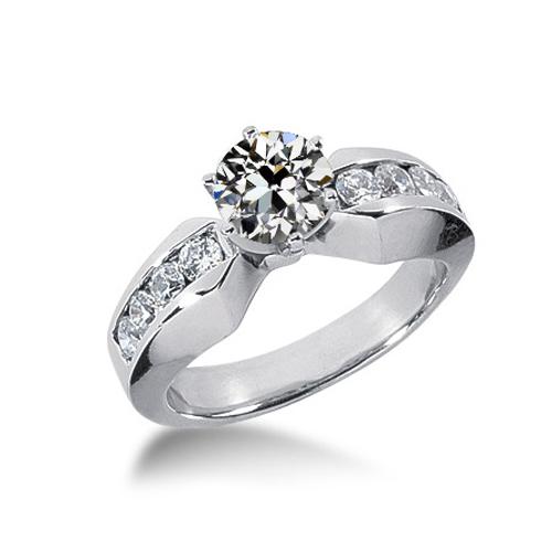 Verlobungsring Runder Altschliff Echt Diamant Gold Kanal Set 2,50 Karat - harrychadent.ch