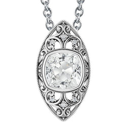 Vintage-Stil Echt Diamant Anhänger Lünette Set Kissen Old Cut 5,50 Karat
