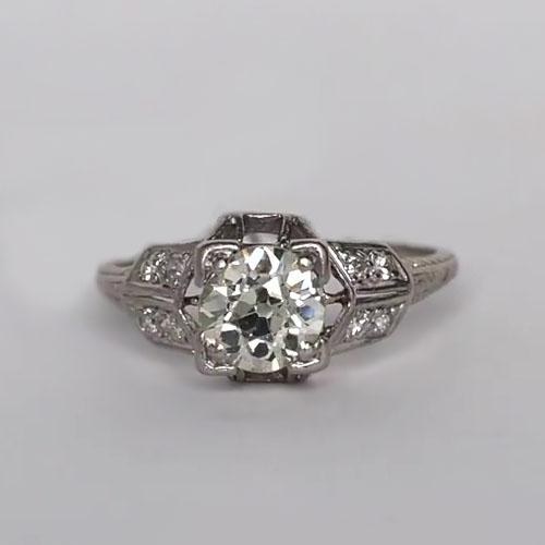 Vintage-Stil Goldschmuck Runder Alter Bergmann Natürliche Diamantring 1,50 Karat