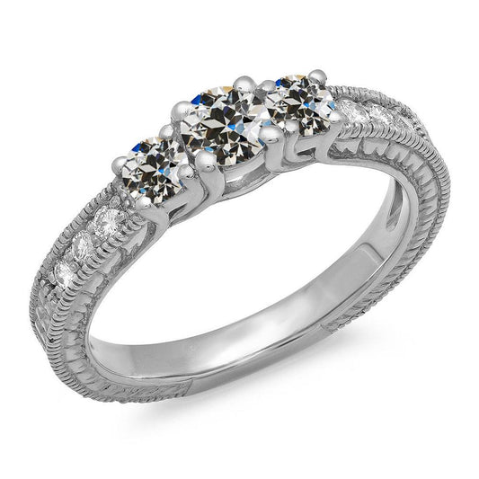 Vintage-Stil Rund Alter Bergmann Echt Diamant Damenschmuck 5 Karat